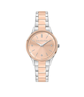 OROLOGIO TRUSSARDI R2453152511 ACCIAIO BICOLORE DONNA T-STAR 34MM 2H RG DIAL MESH BR RG+SS