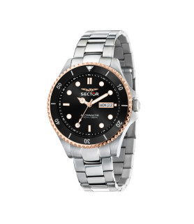 OROLOGIO SECTOR R3223161009 ACCIAIO BICOLORE UOMO 230 43MM AUTO 3H BLK DIAL BR SS