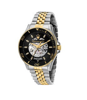 OROLOGIO MASERATI R8823140010 ACCIAIO BICOLORE UOMO SFIDA44MM AUTO BLACK DIAL SS+YG BR