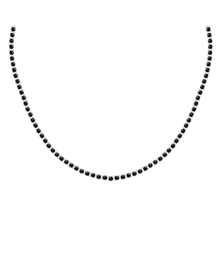 COLLANA MORELLATO S1728 ACCIAIO NERO UOMO PIETRE NECKLACE SS.BLACK STONE 45+