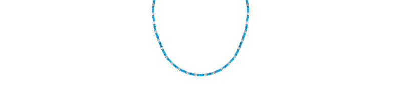 COLLANA MORELLATO S1730 ACCIAIO CELESTE UOMO PIETRE NECKLACE SS. LIGHT BLUE STONE 45+