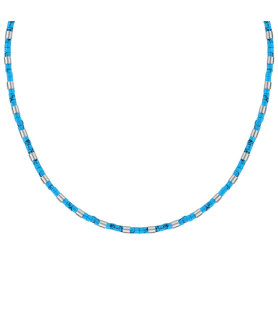 COLLANA MORELLATO S1730 ACCIAIO CELESTE UOMO PIETRE NECKLACE SS. LIGHT BLUE STONE 45+