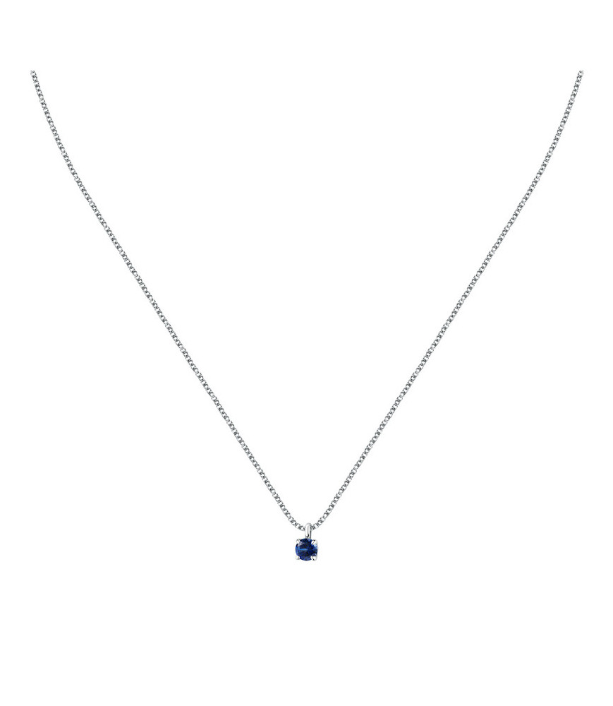COLLANA MORELLATO SAIW172 ARGENTO BLU DONNA TESORI REC SILVER 925 BLUE CZ NECKLACE