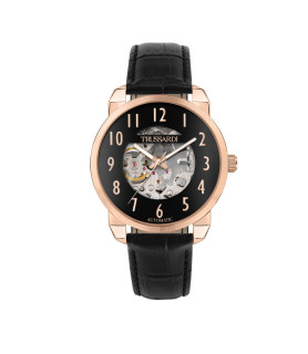 OROLOGIO TRUSSARDI R2421154001 PELLE BICOLORE UOMO T-CITY 40MM AUTO BLK DIAL BLK ST
