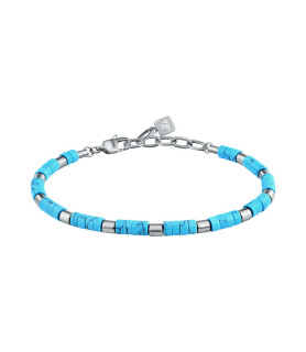 BRACCIALE MORELLATO S1732 ACCIAIO CELESTE UOMO PIETRE BR SS. LIGHT BLUE STONE 18+3