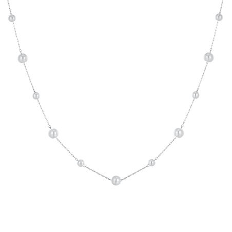 COLLANA LUCA BARRA CK2032 ACCIAIO BIANCO DONNA COLLANA DONNA LUNGA IN ACCIAIO CON PERLE