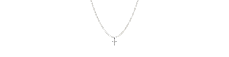 COLLANA LUCA BARRA CK2034 ACCIAIO BIANCO DONNA COLLANA DONNA IN ACCIAIO PERLE E CROCE