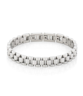 BRACCIALE AMEN ACBR101 ACCIAIO BIANCO UOMO MAGLIA ROLEX IN ACCIAIO