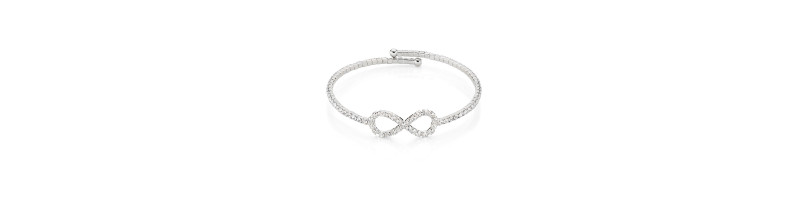 BRACCIALE AMEN ACBRINBZ OTTONE BIANCO DONNA TENNIS CON INFINITO
