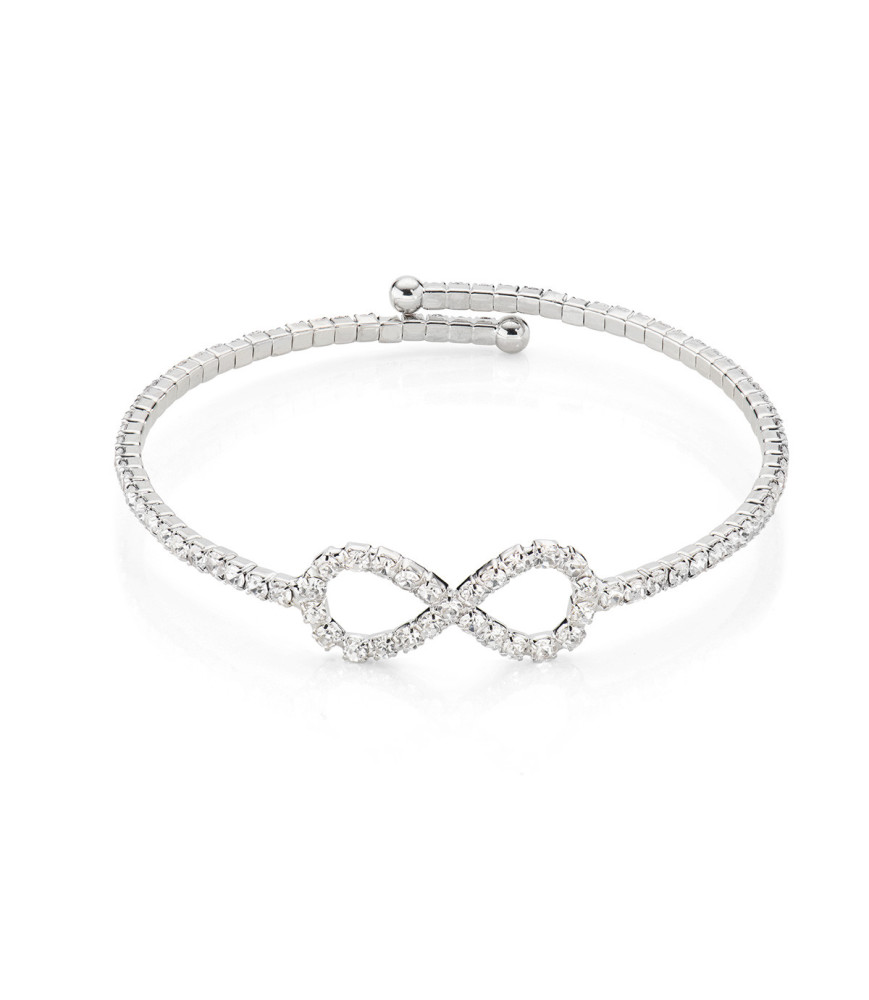 BRACCIALE AMEN ACBRINBZ OTTONE BIANCO DONNA TENNIS CON INFINITO