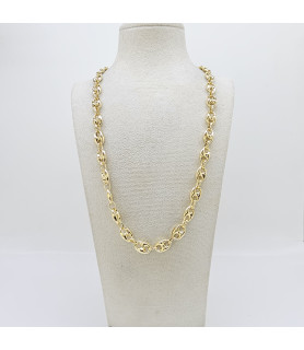 COLLANA Onais F24.8593 ARGENTO GIALLO UOMO MAGLIA MARINARA MIS 50CM X 0,8MM
