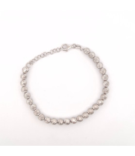 BRACCIALE Onais F24.4028BA ARGENTO BIANCO DONNA MILLELUCI SFERA 0,5 18/21CM