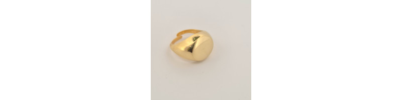 ANELLO Onais F24.4116AA ARGENTO GIALLO UOMO CON PIASTRA LISCIA TONDA