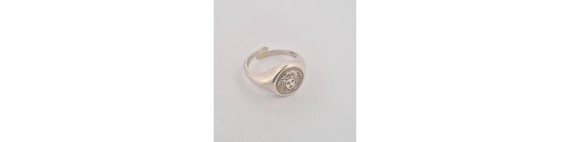 ANELLO Onais F24.4119AA ARGENTO BIANCO UOMO CON PIASTRA LISCIA TONDA