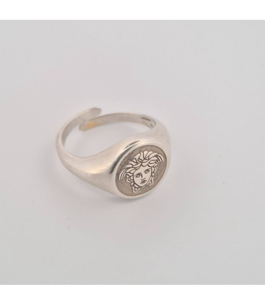 ANELLO Onais F24.4119AA ARGENTO BIANCO UOMO CON PIASTRA LISCIA TONDA