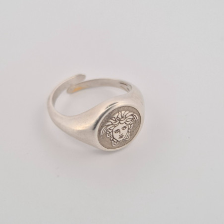 ANELLO Onais F24.4119AA ARGENTO BIANCO UOMO CON PIASTRA LISCIA TONDA