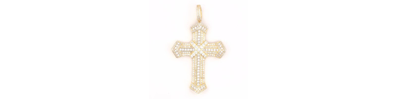 PENDENTE Onais F24.4870PA ARGENTO GIALLO UNISEX CROCE GEOLIER