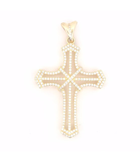 PENDENTE Onais F24.4895PA ARGENTO GIALLO UNISEX CROCE TRAFORATA PAVE