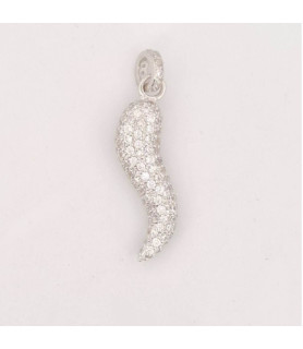 PENDENTE Onais F24.6402PA ARGENTO BIANCO UNISEX CORNO PAVE