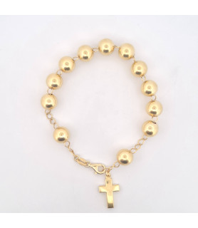 BRACCIALE Onais F24.6430BA ARGENTO GIALLO UNISEX ROSARIO SFERA DIAMETRO 10