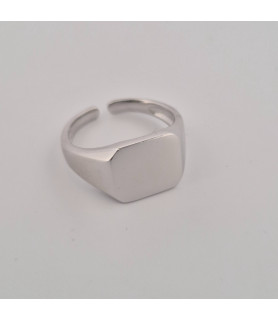 ANELLO Onais F24.6816AA ARGENTO BIANCO UOMO QUADRATO LISCIO