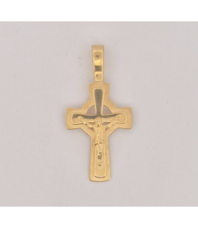 PENDENTE Onais F24.6964PA ARGENTO GIALLO UOMO CROCE CON CRISTO