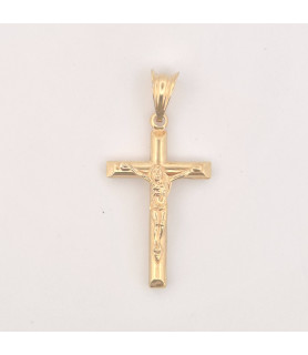 PENDENTE Onais F24.7649PA ARGENTO GIALLO UOMO CROCE CON CRISTO