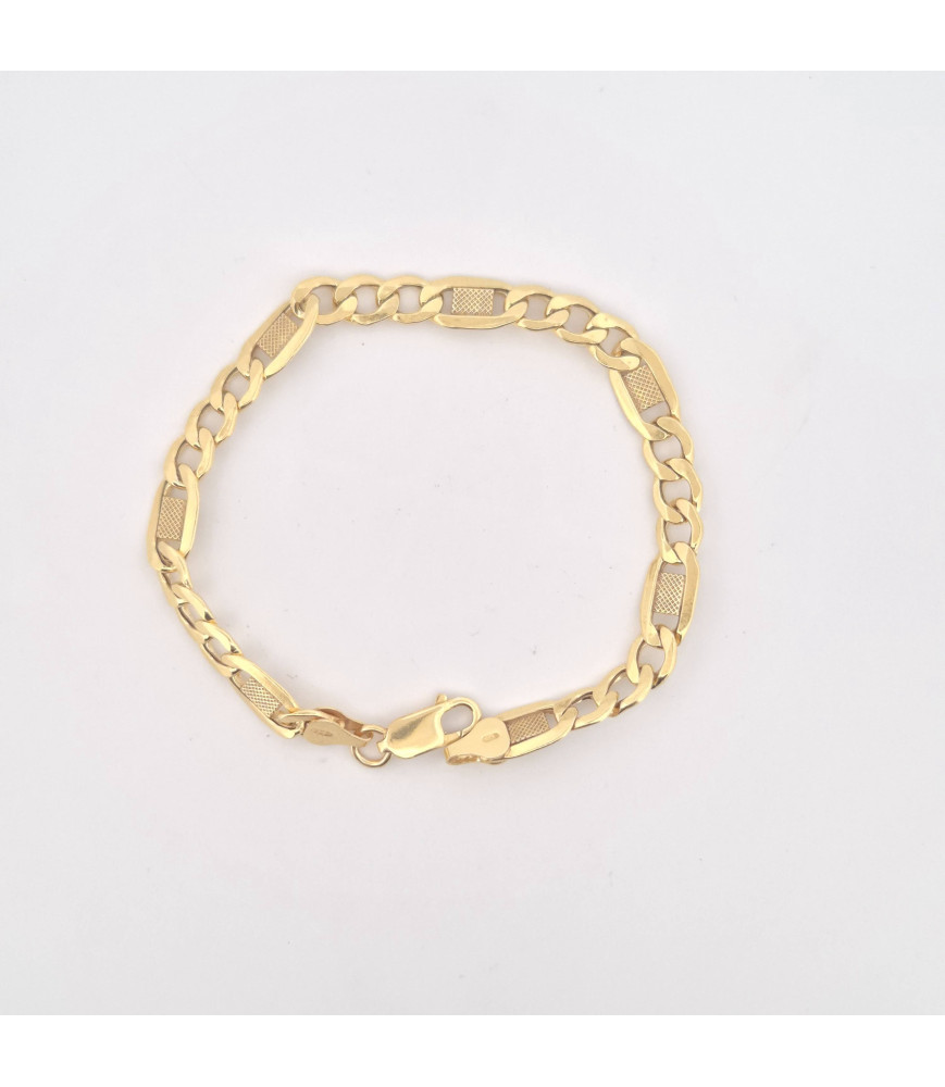 BRACCIALE Onais F24.8478BA ARGENTO GIALLO UOMO MAGLIA VALENTINO MIS 21CM X 0,8MM
