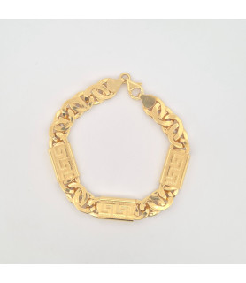 BRACCIALE Onais F25.0864BA ARGENTO GIALLO UOMO MAGLIA CLASSICA CON PIASTRE VERSACE