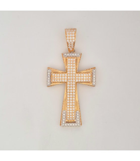 PENDENTE Onais F25.1420PA ARGENTO GIALLO UNISEX CROCE PAVE