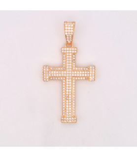PENDENTE Onais F25.1421PA ARGENTO GIALLO UNISEX CROCE PAVE