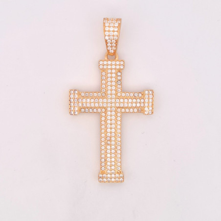 PENDENTE Onais F25.1421PA ARGENTO GIALLO UNISEX CROCE PAVE