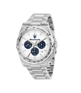 OROLOGIO MASERATI R8873652007 ACCIAIO BIANCO UOMO VELOCITA 43MM CHRO WHITE DIAL SS BR