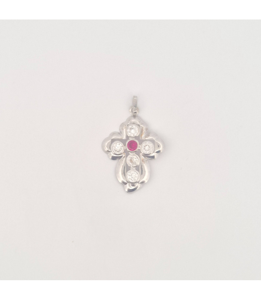 PENDENTE EnricoOro B3327 ORO750° BIANCO DONNA CROCE