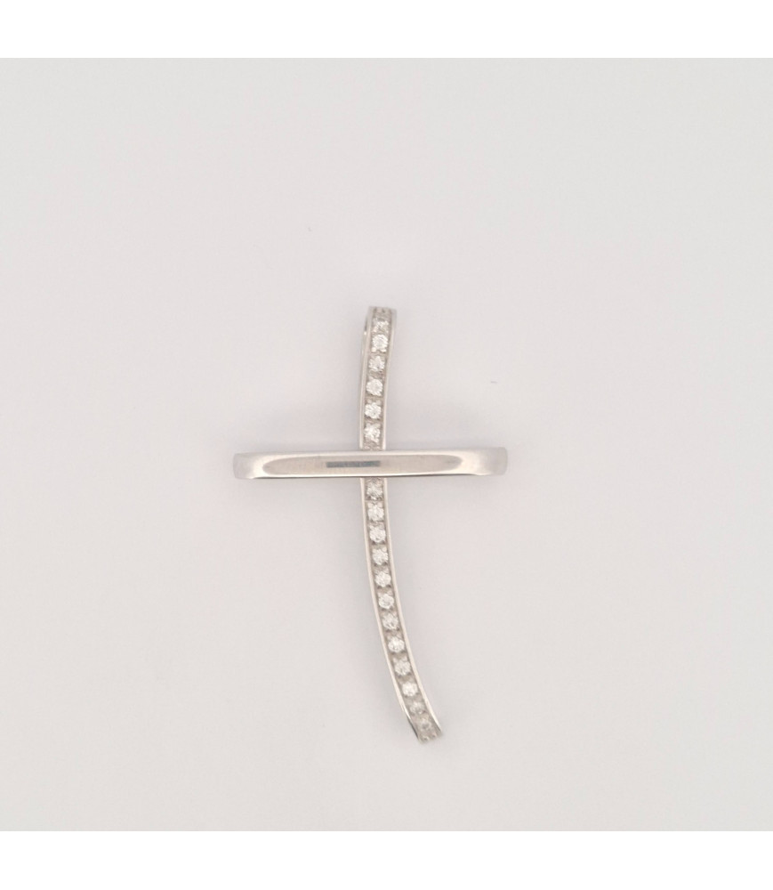 PENDENTE EnricoOro H373 ORO 750° BIANCO DONNA CROCE