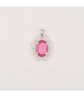 PENDENTE EnricoOro K0667 ORO 750° BIANCO DONNA PIETRA ROSA