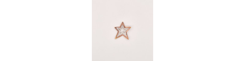 PENDENTE EnricoOro S7003 ORO 750° BICOLORE DONNA DOPPIA STELLA ZIRCONATA