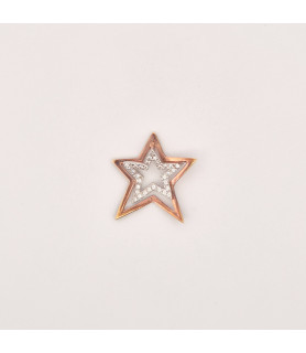 PENDENTE EnricoOro S7003 ORO 750° BICOLORE DONNA DOPPIA STELLA ZIRCONATA