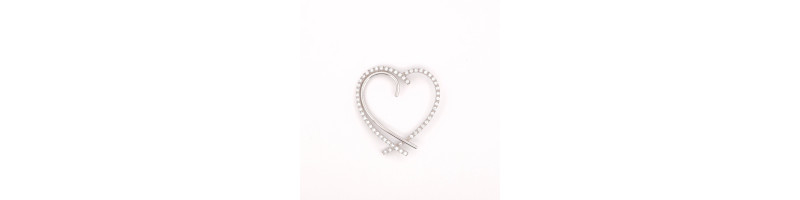 PENDENTE EnricoOro V0096 ORO 750° BIANCO DONNA CUORE ZIRCONATO