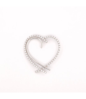 PENDENTE EnricoOro V0096 ORO 750° BIANCO DONNA CUORE ZIRCONATO