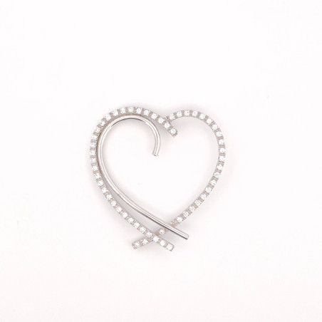 PENDENTE EnricoOro V0096 ORO 750° BIANCO DONNA CUORE ZIRCONATO