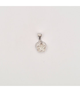 PENDENTE EnricoOro X20.0590  BIANCO DONNA PENDENTE RESINA FIORE  ORO BIANCO 18 KT