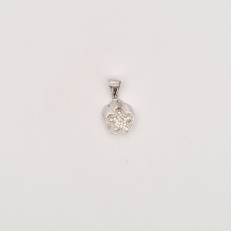 PENDENTE EnricoOro X20.0590  BIANCO DONNA PENDENTE RESINA FIORE  ORO BIANCO 18 KT