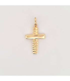 PENDENTE EnricoOro X25.0018  GIALLO UOMO CROCE
