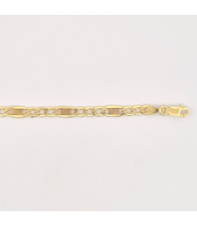 BRACCIALE Onais F24.8556BA ARGENTO GIALLO UOMO MAGLIA VALENTINO MIS 21CM X 0,5MM