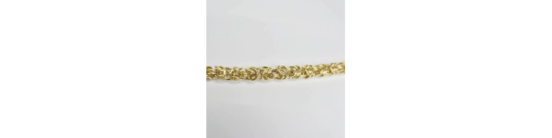 BRACCIALE Onais F24.6824BA ARGENTO GIALLO UOMO MAGLIA BIZANTINA O DEL RE