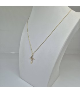 PENDENTE CROCE EnricoOro X26.0173 MARTELLATA E LUCIDA ORO GIALLO