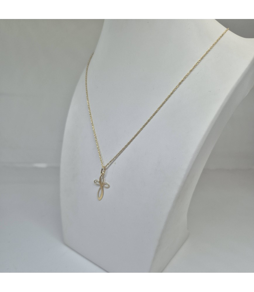 PENDENTE CROCE EnricoOro X26.0173 MARTELLATA E LUCIDA ORO GIALLO