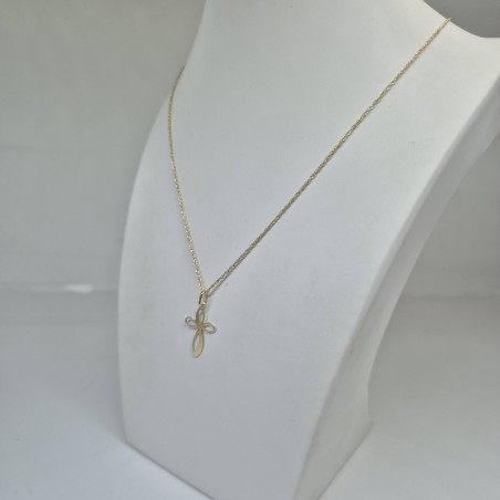 PENDENTE CROCE EnricoOro X26.0173 MARTELLATA E LUCIDA ORO GIALLO
