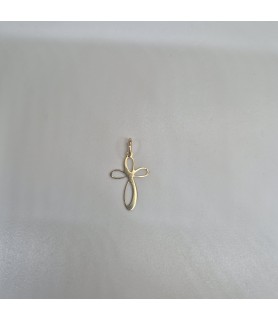 PENDENTE CROCE EnricoOro X26.0173 MARTELLATA E LUCIDA ORO GIALLO